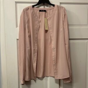 Doe & Rae Soft Pink Button-Down Blouse